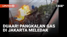Ledakan pangkalan gas di kawasan Pondok Kelapa Jakarta terekam kamera warga. Kobaran api membumbung tinggi membuat panik warga yang ada di sekitar lokasi kejadian.