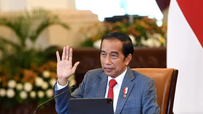 Presiden Joko Widodo atau Jokowi menghadiri Konferensi Khusus untuk Memperingati 30 Tahun Hubungan ASEAN-RRT secara virtual, Senin (22/11/2021).