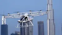 Taksi terbang Autonomous Air Taxi (AAT) dilakukan wilayah Jumeirah Beach Residence, Dubai, Senin (25/9/2017). (Supllied)