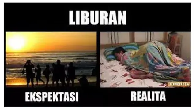 7 Potret Ekspektasi vs Realita saat Liburan Ini Bikin Senyum Tipis