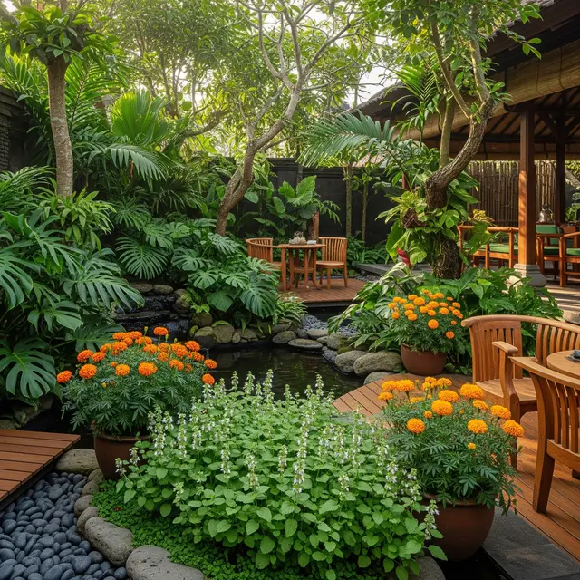 Teras Rumah dengan Tanaman Aromatik Pengusir Serangga (Image by Gemini AI)