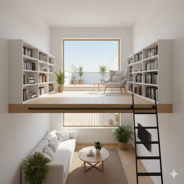 Rumah di Lahan Terbatas dengan Mezzanine dan Rooftop