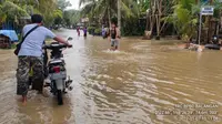 Banjir yang merendam permukiman warga di Kabupaten Balangan, Kalimantan Selatan. (Ist)