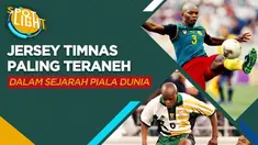 Berita video spotlight kali ini membahas tentang empat jersey negara teraneh dalam sejarah Piala Dunia, salah satunya ialah Kamerun.