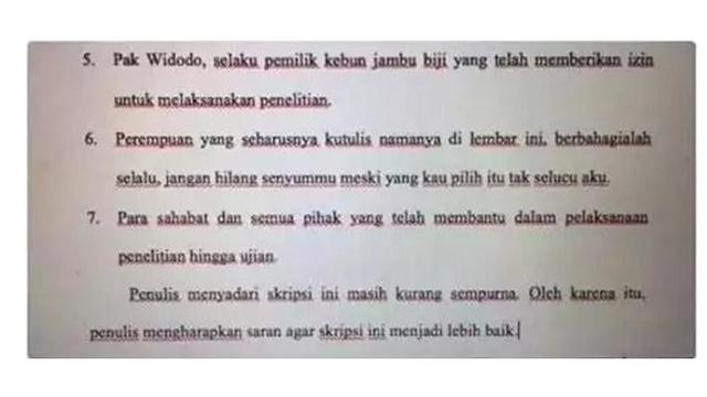 8 Potret Tulisan di Lembar Persembahan Skripsi Ini Bikin Geleng Kepala