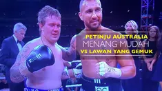 Berita video petinju Australia, Quade Cooper, menang atas lawan bertubuh gemuk, Jack McInnes, karena tidak ada pilihan.