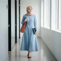 Outfit Minimalis Gamis untuk ke Kantor dan Acara Santai (Image by Gemini AI)
