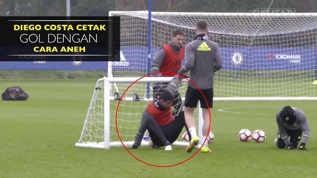 Diego Costa Cetak Gol dengan Bokongnya pada Sesi Latihan Chelsea