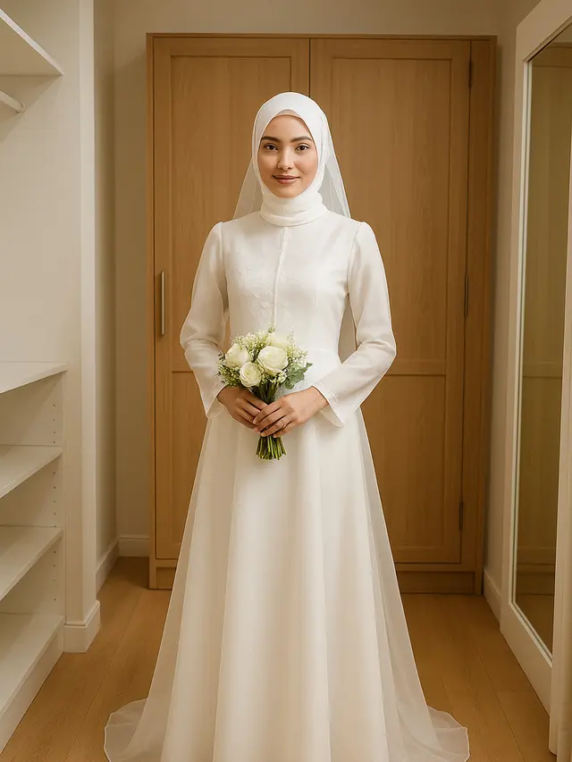 Kebaya Pernikahan Sederhana tapi Elegan Berhijab