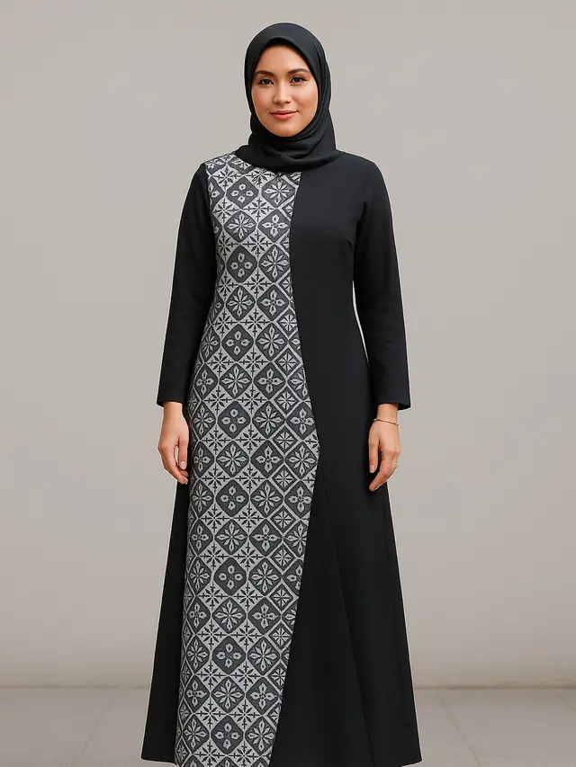 Rekomendasi Gamis Batik Belah Tengah Modern untuk ke Kantor 2025 (Foto: ChatGPT)