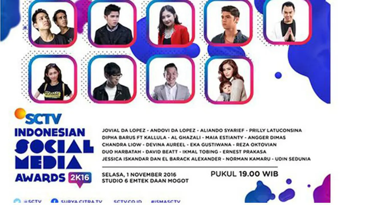 Malam Ini SCTV Gelar Indonesian Social Media Awards (ISMA) 2K16