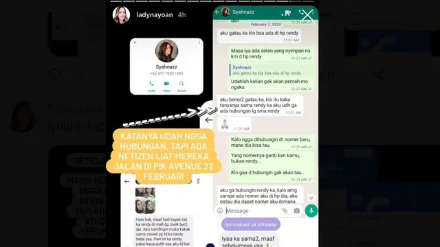 Tak Cuma dari Chat Aplikasi Gojek, Lady Nayoan Tahu Perselingkuhan Syahnaz Sadiqah dan Rendy Kjaernett dari Laporan Netizen