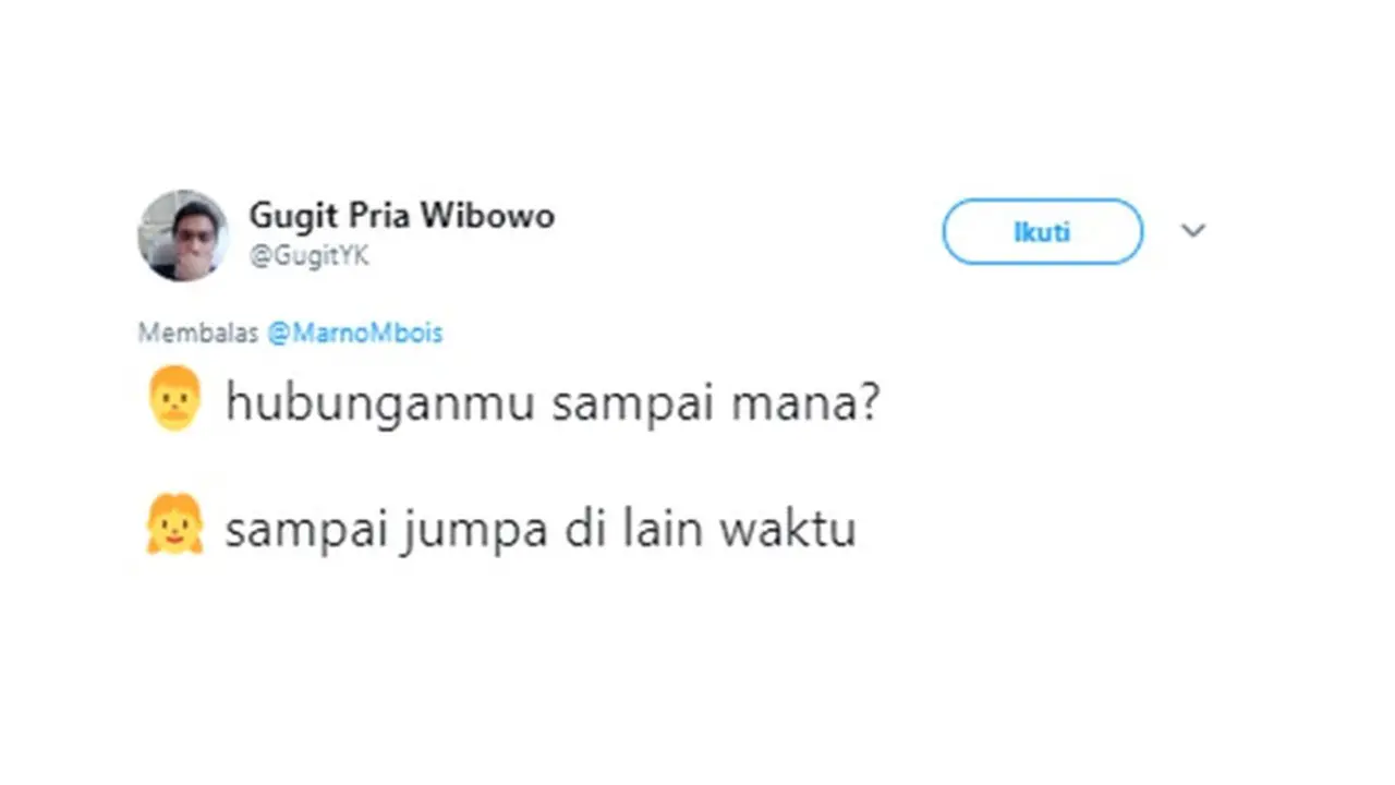 Cuitan kocak (Sumber: Twitter/@GugitYK)