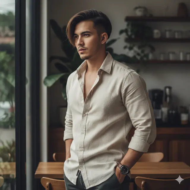 Model Rambut Pria Burst Fade Panjang