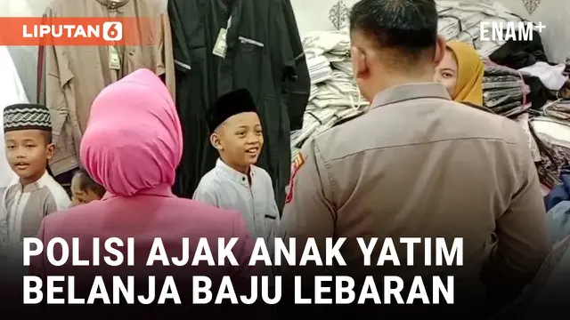 Sambut Idul Fitri, Polisi Ajak Puluhan Anak Yatim di Surabaya Belanja Baju Lebaran
