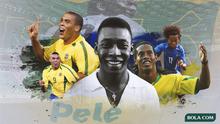 Ilustrasi - Pele, Ronaldo Luiz Nazario da Lima, Ronaldinho (Bola.com/Adreanus Titus)
