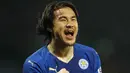 Shinji Okazaki menjadi pencetak satu-satunya untuk Leicester City saat melawan Newcastle United pada lanjutan liga Inggris pekan ke-30 di Stadion King Power, Senin (14/3/2016) WIB.  (Reuters / John Sibley)