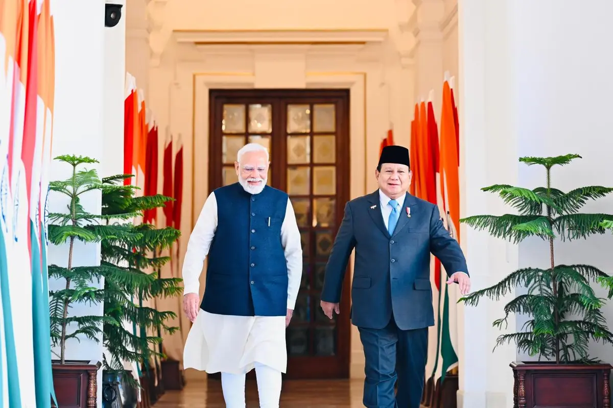 Presiden Prabowo Subianto melakukan pertemuan bilateral dengan Perdana Menteri (PM) India Narendra Modi di Hyderabad House, New Delhi, Sabtu (25/1/2025). (Foto: Laily Rachev - Biro Pers Sekretariat Presiden)
