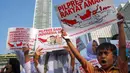 Puluhan pelajar itu datang melakukan aksi unjuk rasa sekaligus menyerukan Pilpres damai (Liputan6.com/Miftahul Hayat)