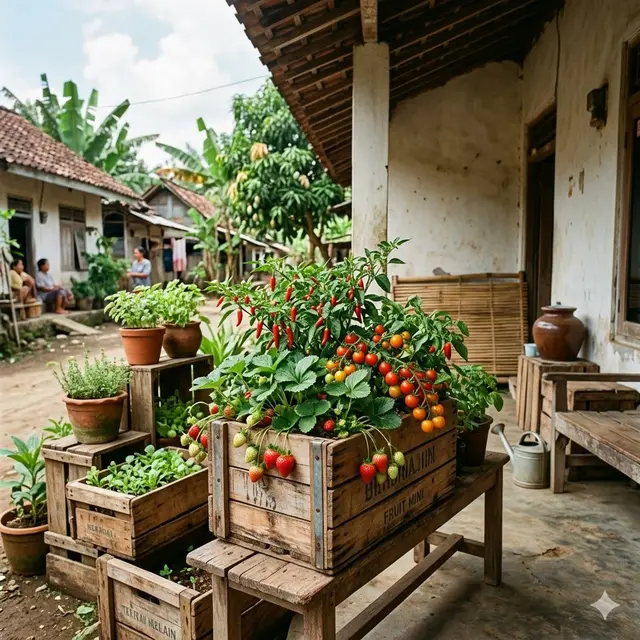 Inspirasi Edible Garden Buah Mini di Teras Rumah Kampung