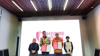 Menteri Pemberdayaan Perempuan dan Perlindungan Anak, Arifah Fauzi, ITSEC Asia President Director, Patrick Dannacher dalam acara Launch SHECURE Digital.