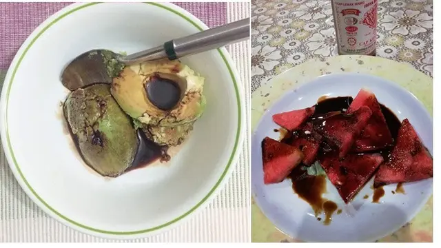 Makanan nyeleneh (Sumber: Twitter/@_FAIZINAJMI/YipOhYip)