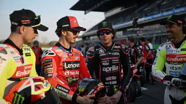 Kiri ke kanan: Fabio Di Giannantonio, Pecco Bagnaia, Marco Bezzecchi, dan Franco Morbidelli
