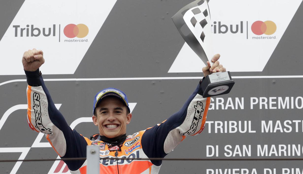 1. Marc Marquez (Repsol Honda) - 199 Poin. (AP/Antonio Calanni)