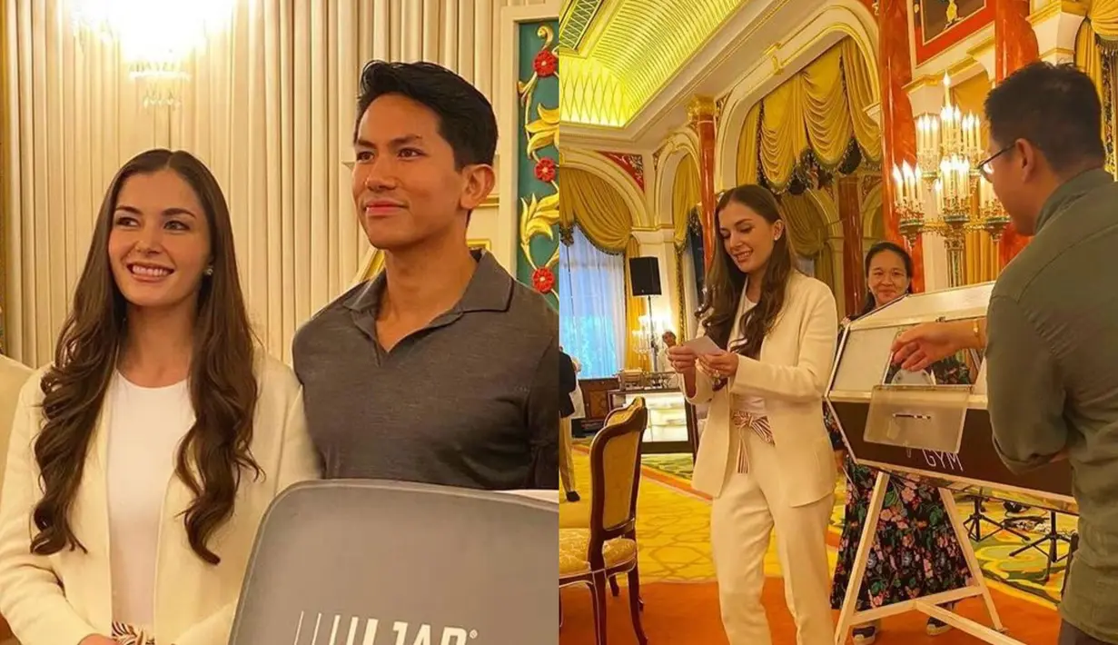 Sepulangnya dari Thailand, Anisha Rosnah lanjut menemani Pangeran Mateen hadiri sebuah acara. Tak hanya sekadar mendampingi, Anisha Rosnah turut berpartisipasi di acara tersebut. [@support.anishaik]