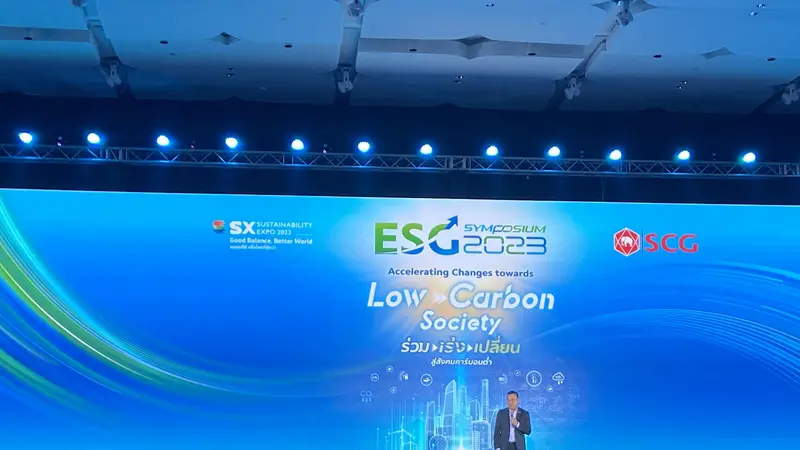 Forum internasional ESG Symposium 2023 di Queen Sirikit National Convention Center, Bangkok, Thailand, Kamis (5/10/2023). (Dito.Liputan6.com)