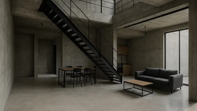 Desain Rumah Industrial dengan Beton Ekspos (Foto: ChatGPT)