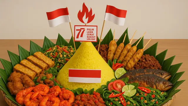 Ide Isi Tumpeng 17 Agustusan yang Unik dan Kreatif/Ilustrasi AI