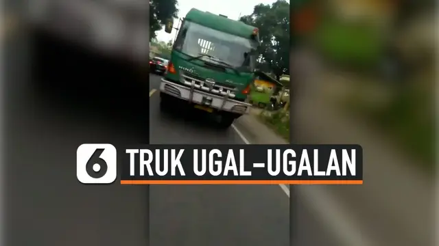 VIDEO: Sopir Truk Ugal-Ugalan, Tak Beri Jalan Kendaraan Lain