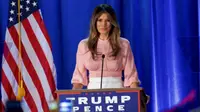 Melania Trump saat memberikan pidatonya di Pennsylvania (Reuters)
