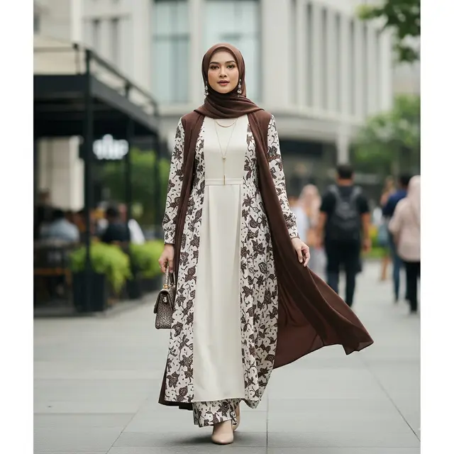 Gamis Batik Kombinasi Cardy