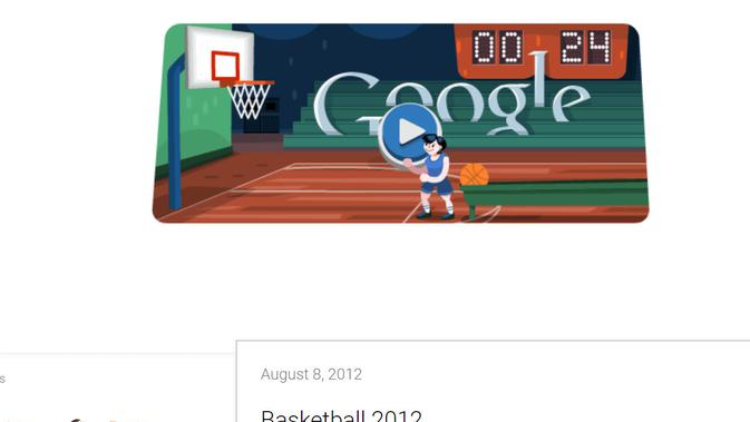 Basketball 2012, salah satu gim tersembunyi di Google (Sumber: Screenshot Google)