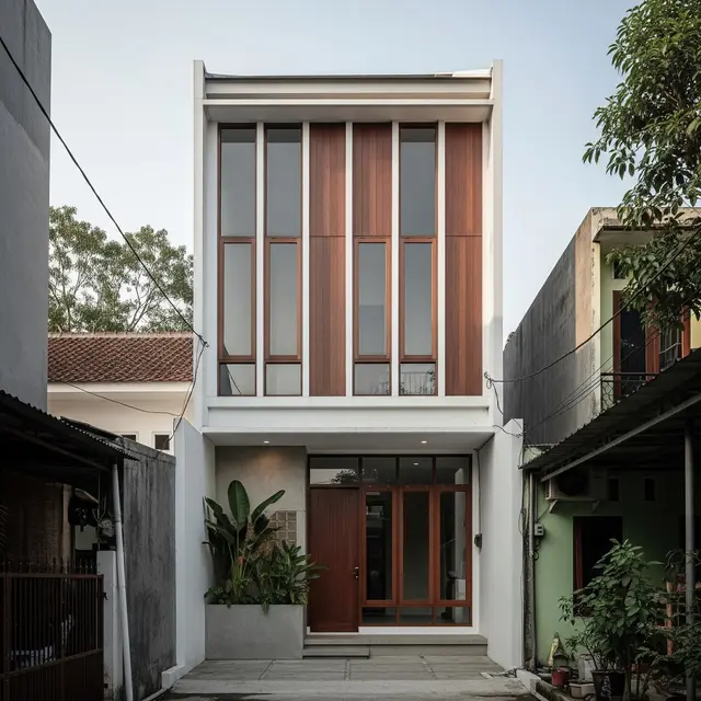 9 Inspirasi Rumah 2 Lantai di Lahan Terbatas 6x10 Meter Hemat Biaya, Hunian Modern
