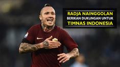 Gelandang AS Roma, Radja Nainggolan, memberikan dukungan untuk Timnas Indonesia pada leg pertama Final Piala AFF 2016.