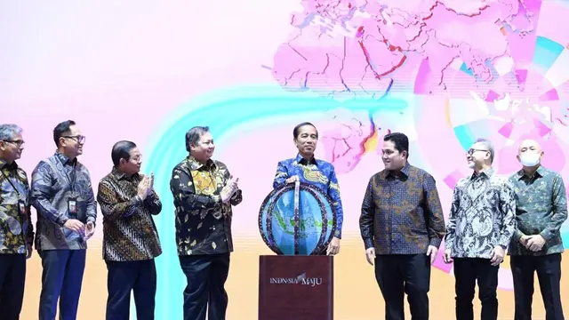 Presiden Jokowi di perhelatan UMKM Expo(rt) Brilianpreneur di Jakarta Convention Center, Jakarta, Kamis (7/12/2023).