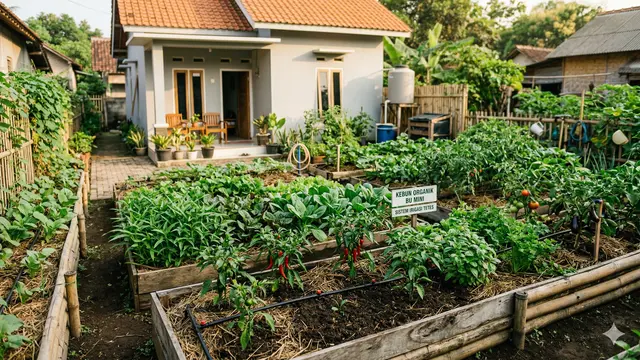Desain Kebun Sayur Ala Organic Farming (Sumber: Gemini AI)
