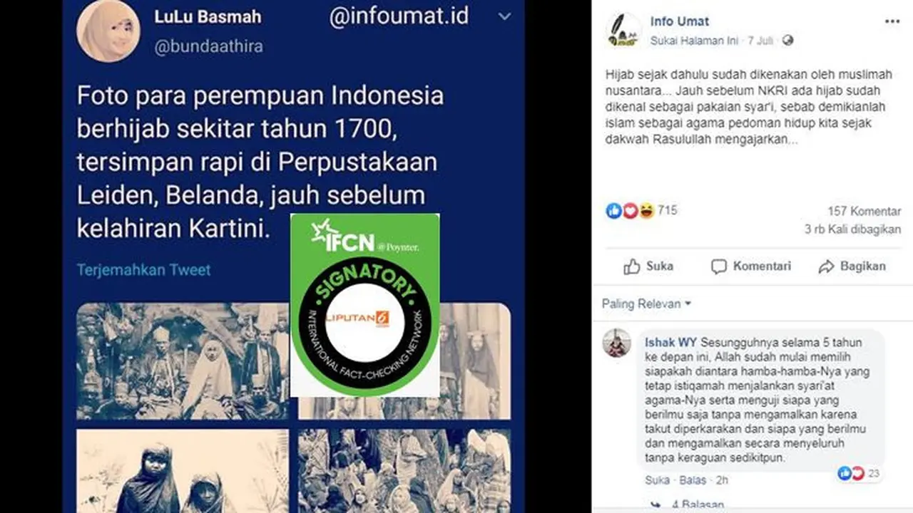 [Cek Fakta] Gambar Tangkapan Layar Foto Lawas Perempuan Berhijab