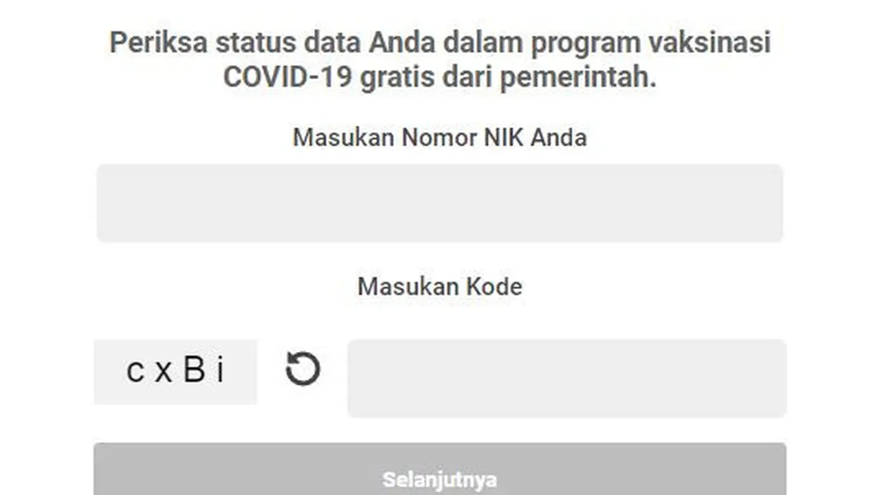 Cek Apa Nama Kamu Terdaftar Sebagai Calon Penerima Vaksin Covid-19. Dok: pedulilindungi.id