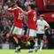 Gelandang asal Brasil, Casemiro (tengah), bereaksi saat meninggalkan lapangan setelah ditarik keluar pada penampilan kandang terakhirnya dalam pertandingan sepak bola Premier League antara Manchester United melawan Nottingham Forest di Old Trafford, Manchester, Inggris barat laut, pada 17 Mei 2026. (Darren Staples / AFP)
