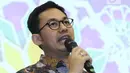 Ketua KPI Yuliandre Darwis memberikan sambutan dalam acara buka puasa bersama di SCTV Tower, Jakarta (22/5). (Liputan6.com/Herman Zakharia)