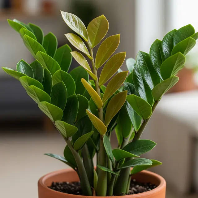 Daun Dolar (Zamioculcas zamiifolia) Image by Gemini AI