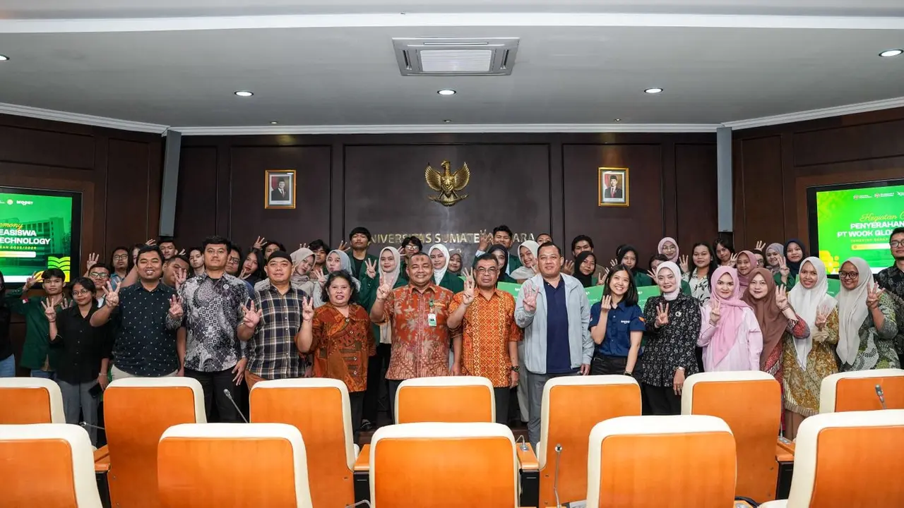 Program beasiswa Wook batch kedua untuk mahasiswa Universitas Sumatera Utara (USU) diberikan.