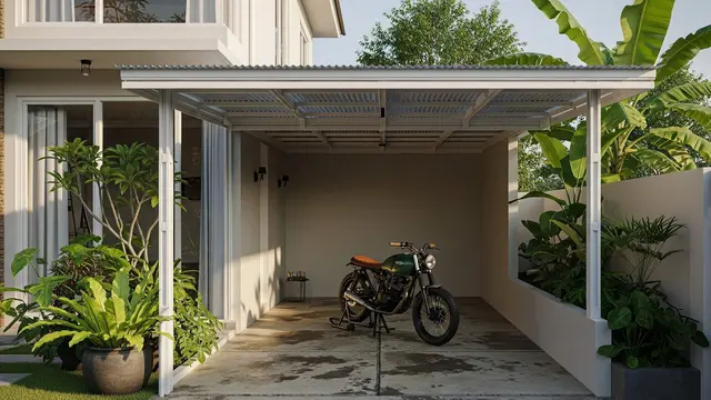 Ide Garasi Motor Sederhana di Samping Rumah