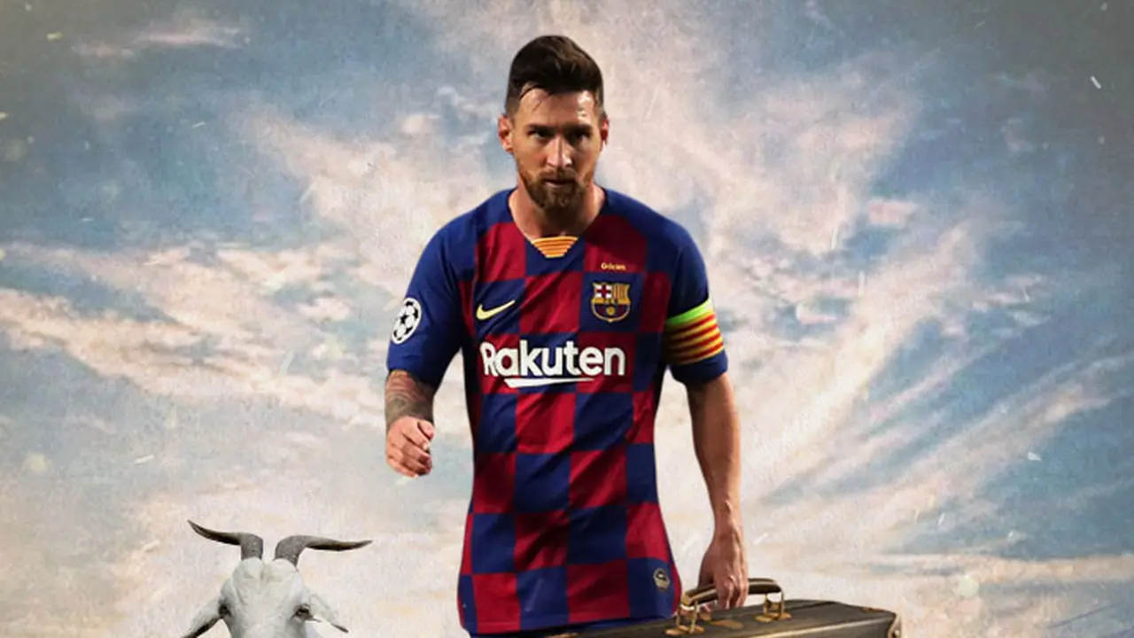 Ilustrasi Lionel Messi Pergi dari Barcelona