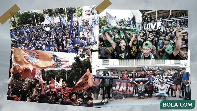 The Jakmania, Bonek Mania, Bobotoh dan Aremania