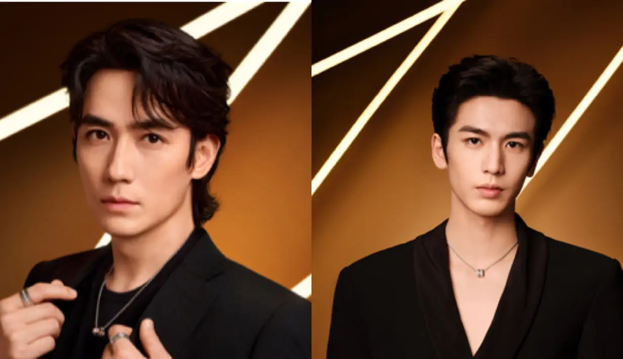 Zhu Yilong dan Zhang Linghe juga tampil mengenakan kalung dan liontin senada. Serta cincin yang ia kenakan. [Chopard]